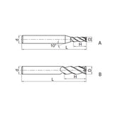 Solid carbide milling End mill long cutting edge High-performance machining PM-4EL-G - Makotools Industrial Supply Tools for Metal Cutting